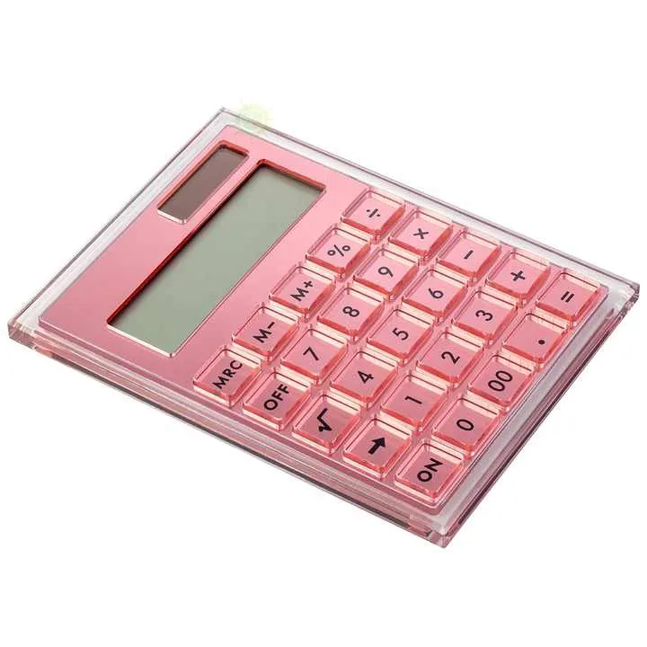 الاكريليك القرطاسية الاكسسوارات وارتفع الذهب آلة حاسبة مع الطاقة الشمسية Acrylic Stationery Accessories Rose Gold Solar Powered Calculator