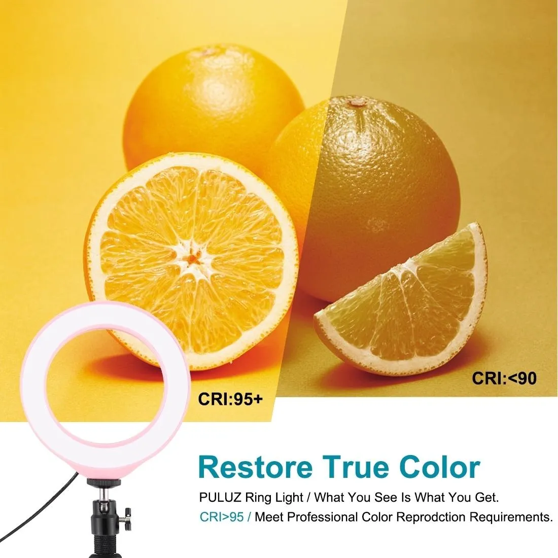 10 Mode Rgbw Led Ring Light with Tripod and Ball Head - 4.7 Inch Curved Surface