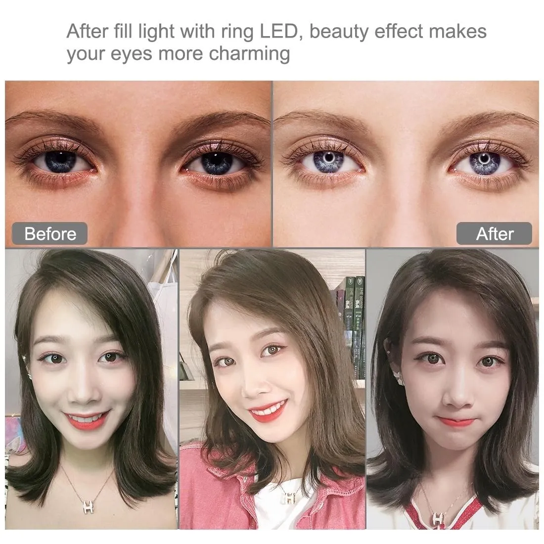 10 Mode Rgbw Led Ring Light with Tripod and Ball Head - 4.7 Inch Curved Surface