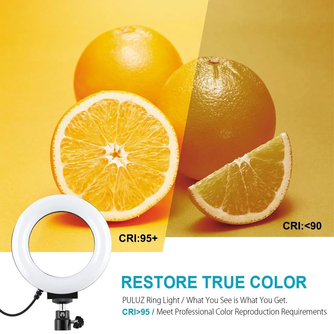 10 Mode Rgbw Led Ring Light with Tripod and Ball Head - 4.7 Inch Curved Surface