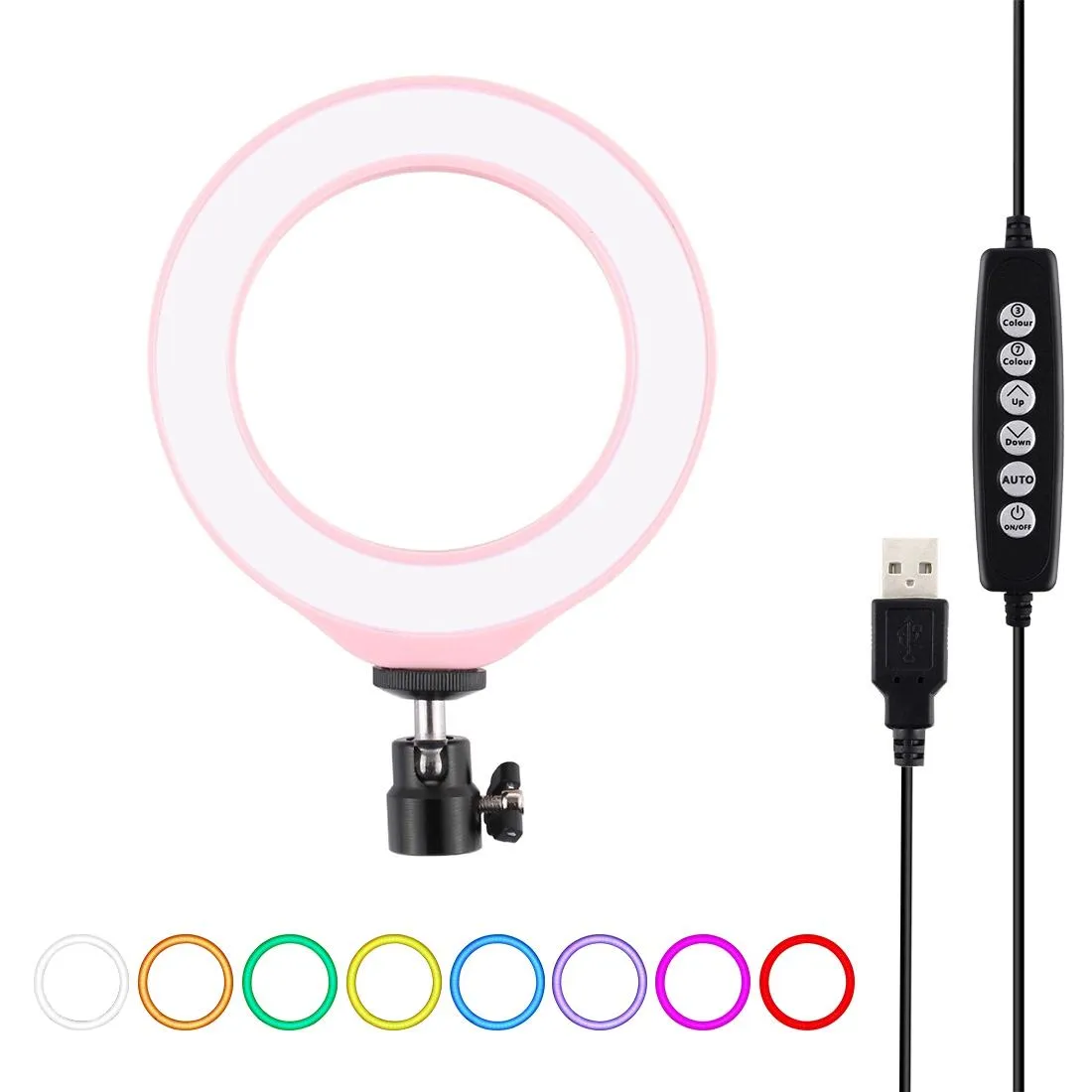 10 Mode Rgbw Led Ring Light with Tripod and Ball Head - 4.7 Inch Curved Surface