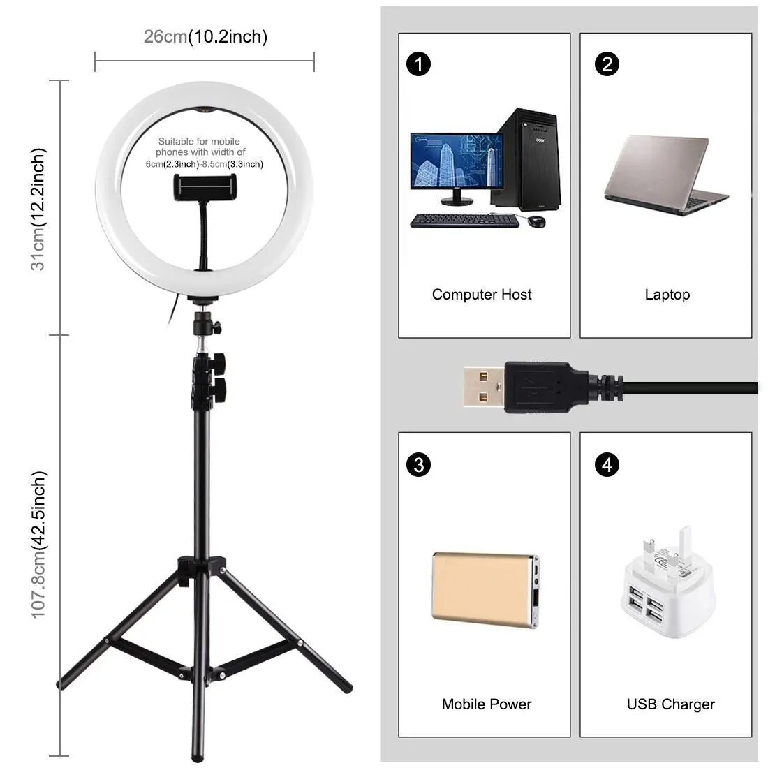 10.2 Marquee Led Beauty Light with Tripod and Remote Control