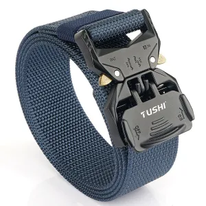 125cm TUSHI 3.8cm Thicken Nylon Tactical Belt Metal Quick Release Military Army Fan Leisure Camping Pants Canvas Fabric Belt