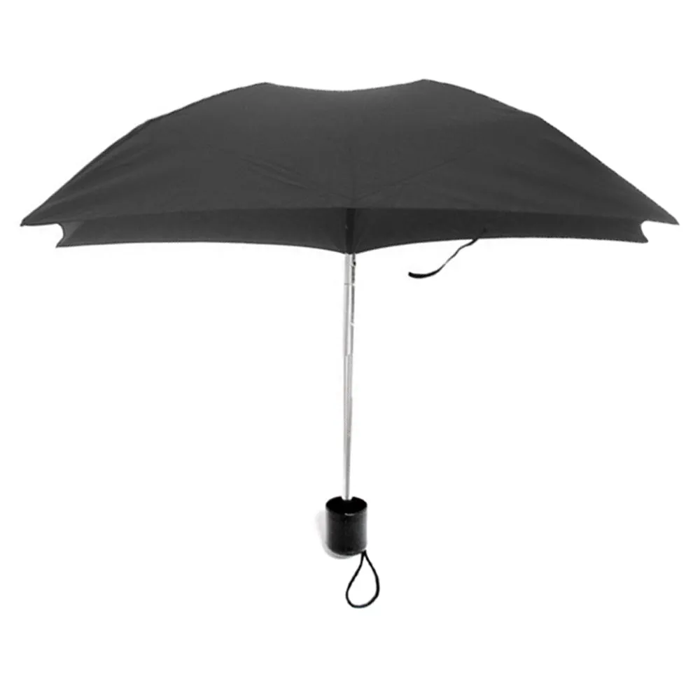 2 X Folding Umbrella Mini Portable Compact Emergency Weather Travel Black 36"