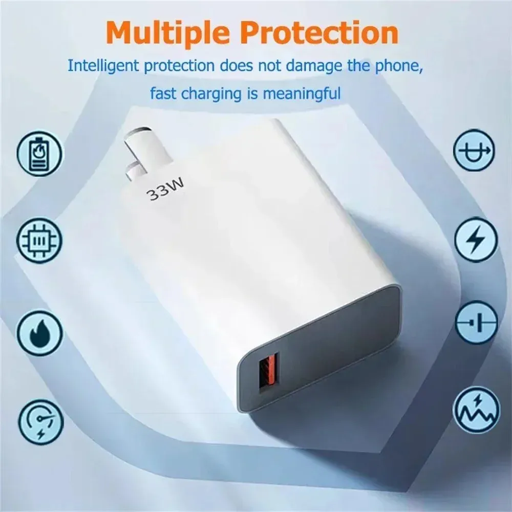 33W Fast Phone Charger for Xiaomi & iPhone