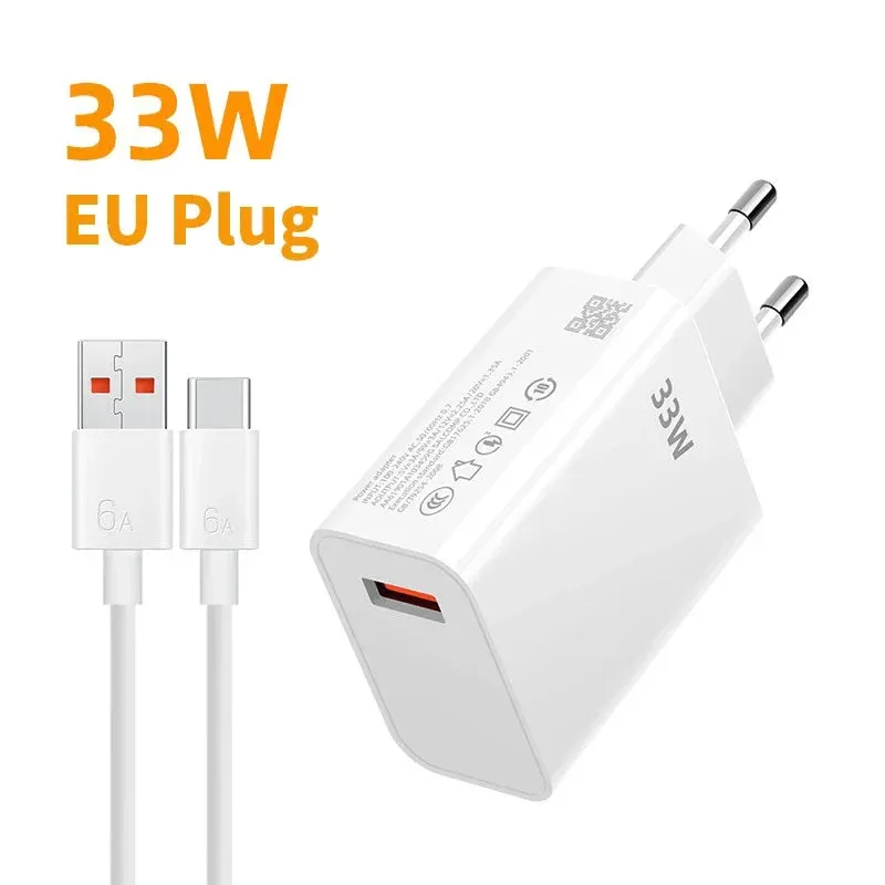 33W Fast Phone Charger for Xiaomi & iPhone