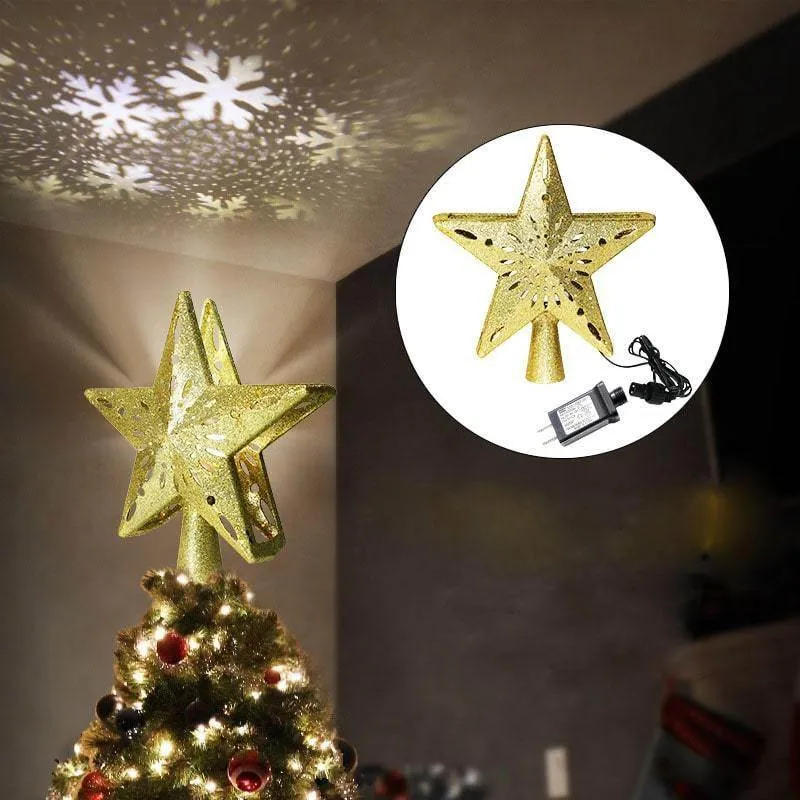 3D Hollow Gold Silver Star Christmas Tree Topper