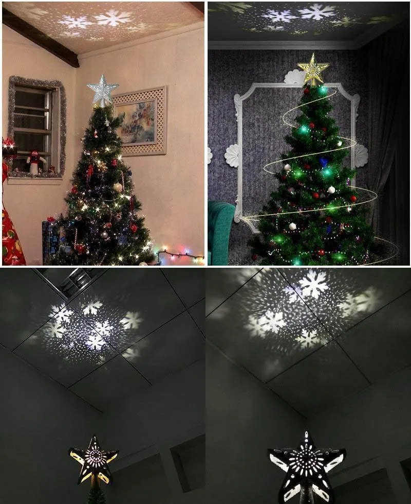 3D Hollow Gold Silver Star Christmas Tree Topper