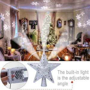 3D Hollow Gold Silver Star Christmas Tree Topper