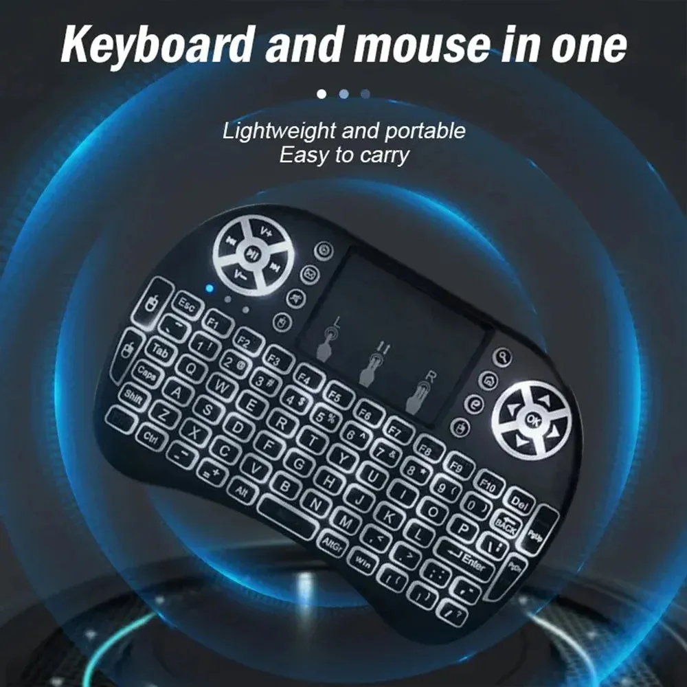 7 Colour Backlit Mini Wireless Keyboard For Android Tv Box Pc