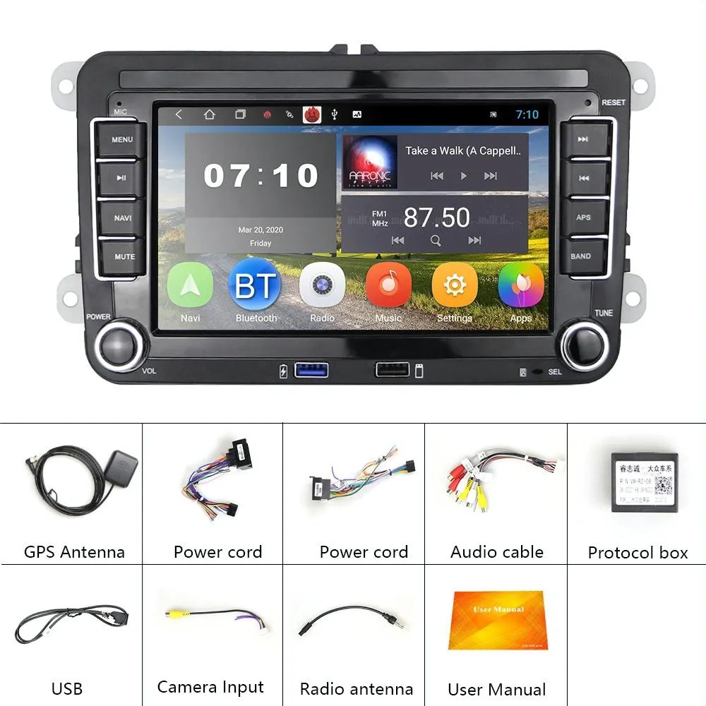 7 Inch Android 10.0 Car Multimedia Player Navigation Bluetooth Reversing Integrated - 1   16G