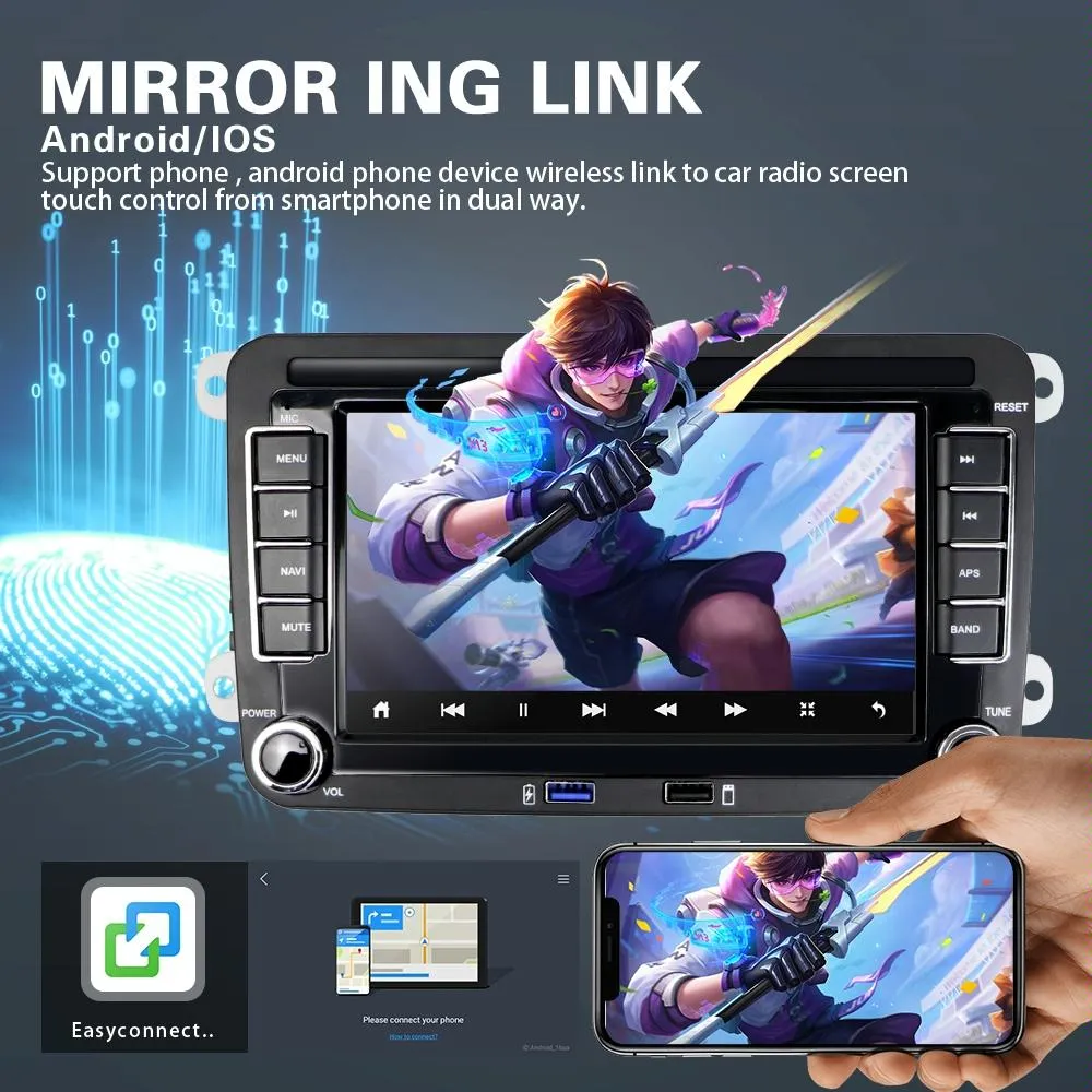 7 Inch Android 10.0 Car Multimedia Player Navigation Bluetooth Reversing Integrated - 1   16G