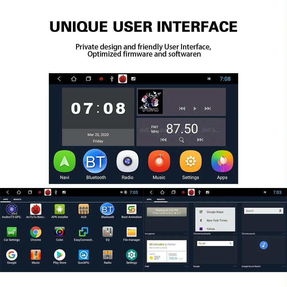 7 Inch Android 10.0 Car Multimedia Player Navigation Bluetooth Reversing Integrated - 1   16G