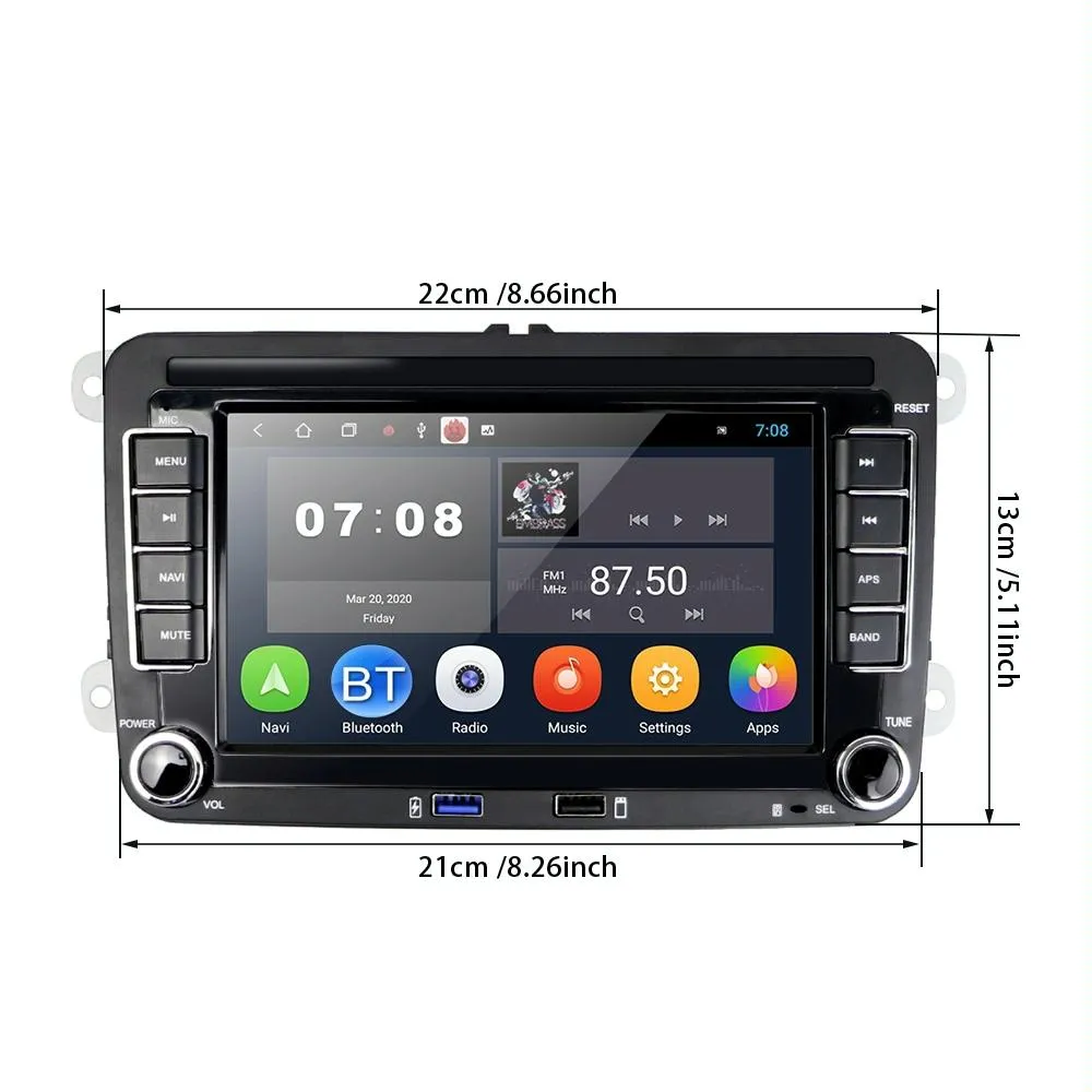 7 Inch Android 10.0 Car Multimedia Player Navigation Bluetooth Reversing Integrated - 1   16G