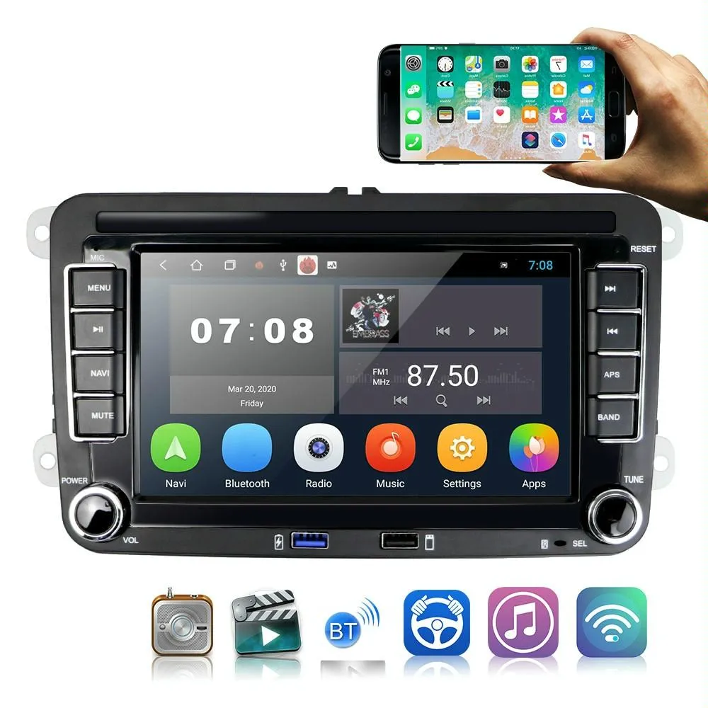 7 Inch Android 10.0 Car Multimedia Player Navigation Bluetooth Reversing Integrated - 1   16G