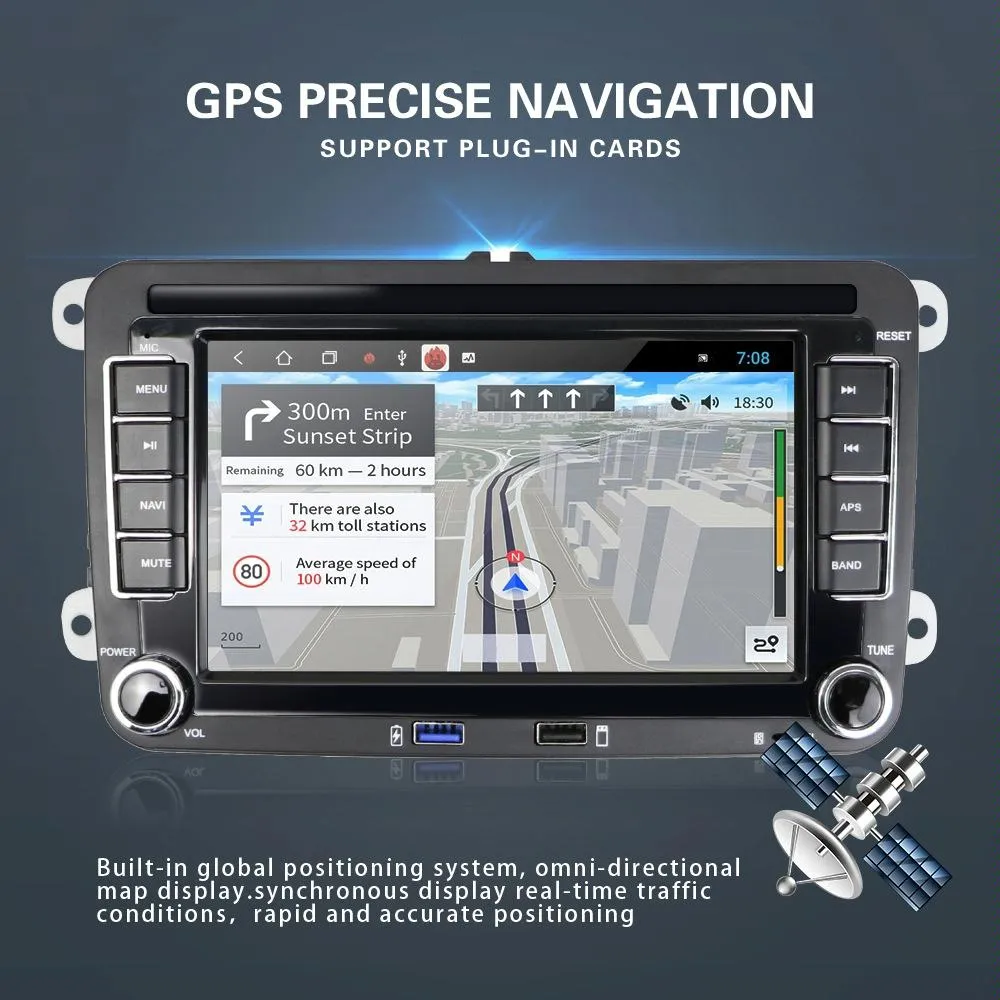 7 Inch Android 10.0 Car Multimedia Player Navigation Bluetooth Reversing Integrated - 1   16G