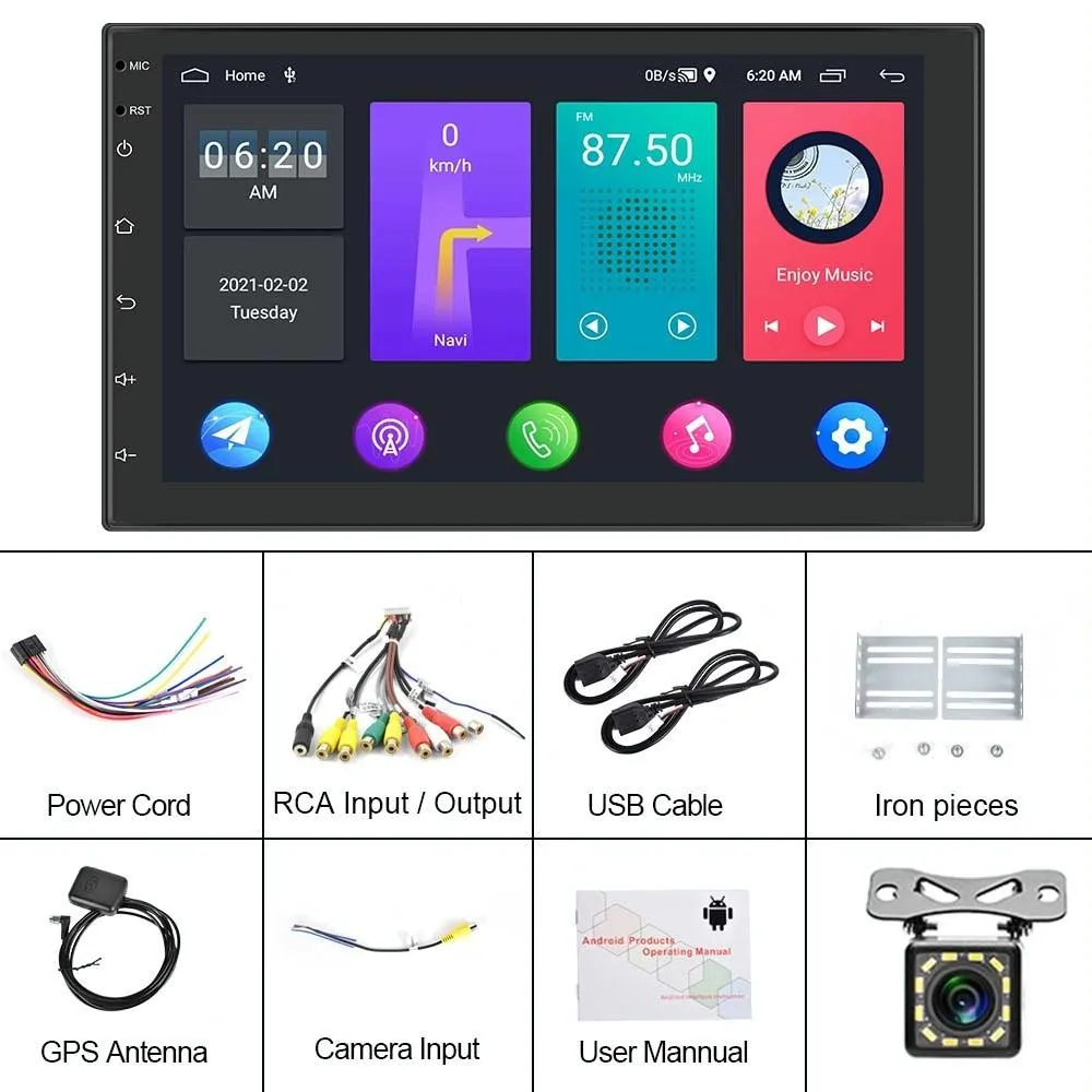9 Inch Android Wifi Car Navigation Player 2   32G Reversing Video Standard   12Lights Camera