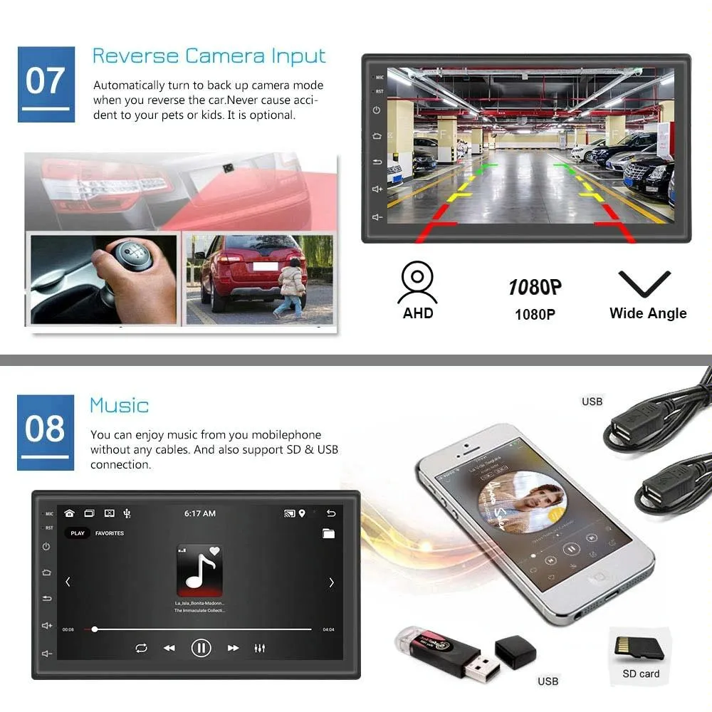 9 Inch Android Wifi Car Navigation Player 2   32G Reversing Video Standard   12Lights Camera