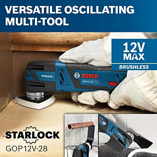 BOSCH GXL12V-270B22 12V Max 2-Tool Combo Kit with Chameleon Drill/Driver Featuring 5-In-1 Flexiclick System and Starlock Oscillating Multi-Tool
