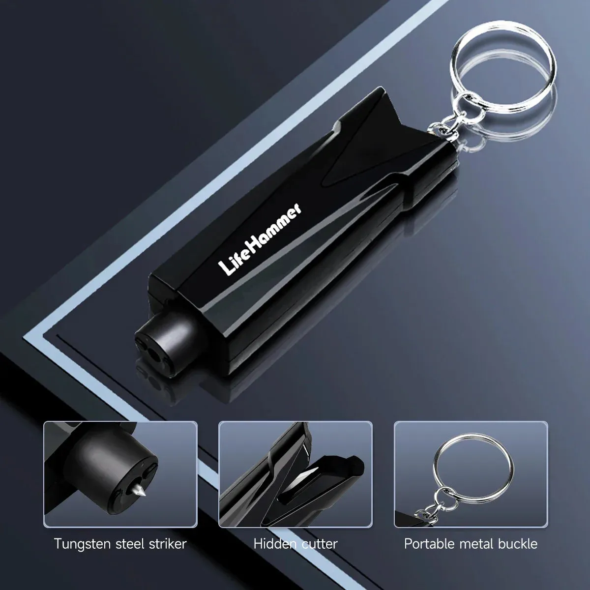 Car Safety Hammer Window Breaker & Seat Belt Cutter