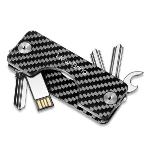 Carbon Fiber Key Bag For Men Multi Function Key Clip For Car Compact Key Storage