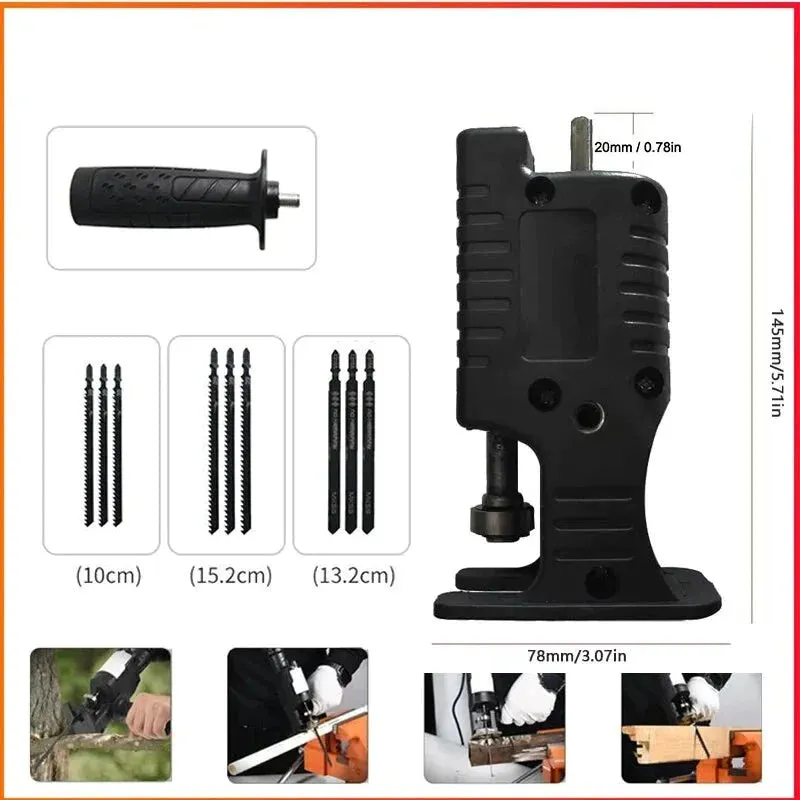 Electric Saw Adapter with 3 Blades for Wood Metal Cutting
