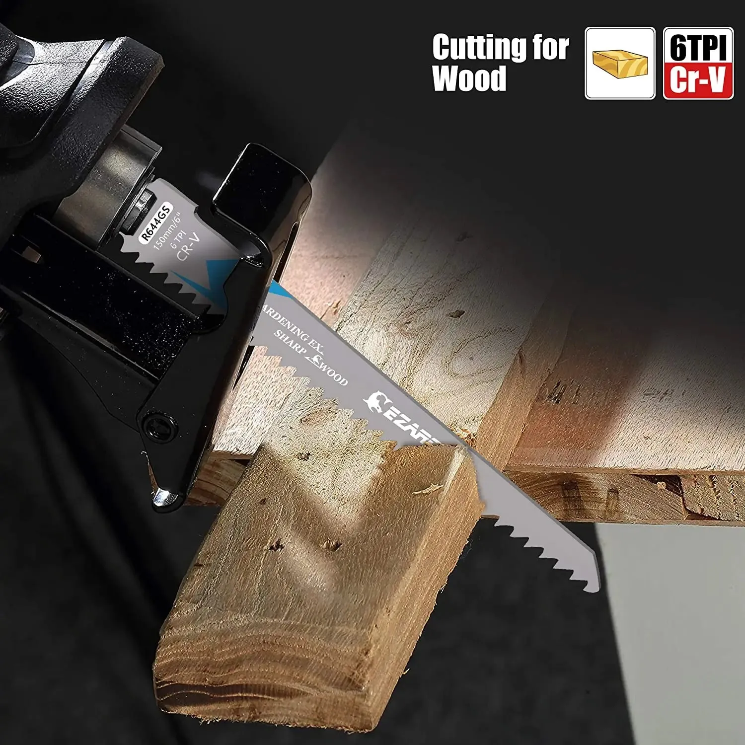 Ezarc 150mm 12 Piece Bimetal Reciprocating Saw Blades Set for Metal Wood Pallet Cutting