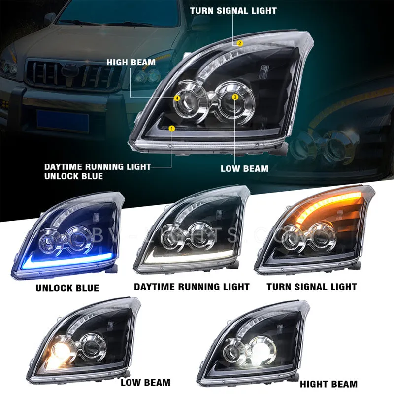 For Toyota Land Cruiser / Prado FJ120 2003-2009 upgrade HID headlight Modified  headlight