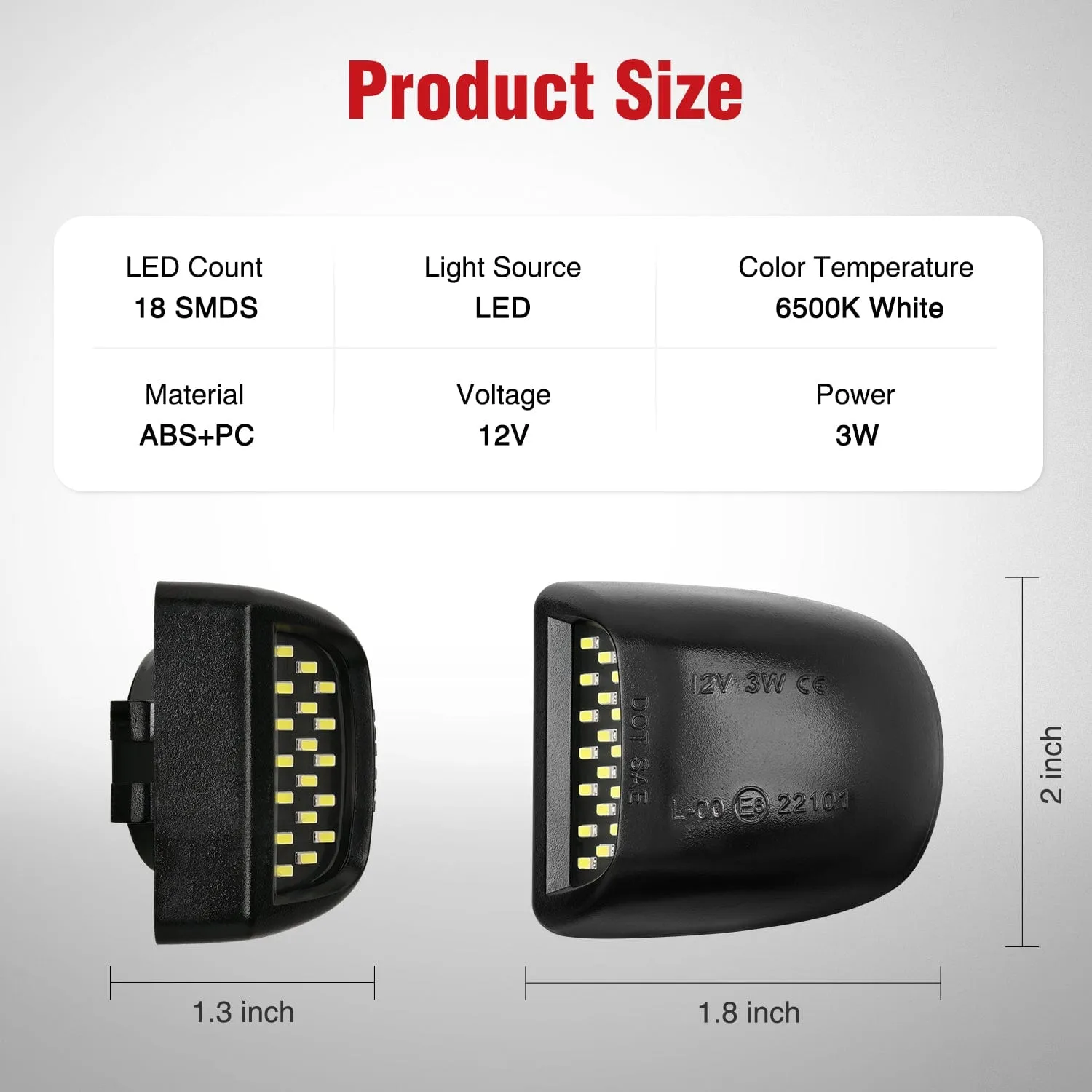 License Plate Lights Compatible with 1999-2001 2002 2003 2004 2005 2006 2007 2008 2009 2010 2011 2012 2013 Chevy Silverado 1500 2500 3500 GMC Sierra Black housing 6000K White 2PCS Pack
