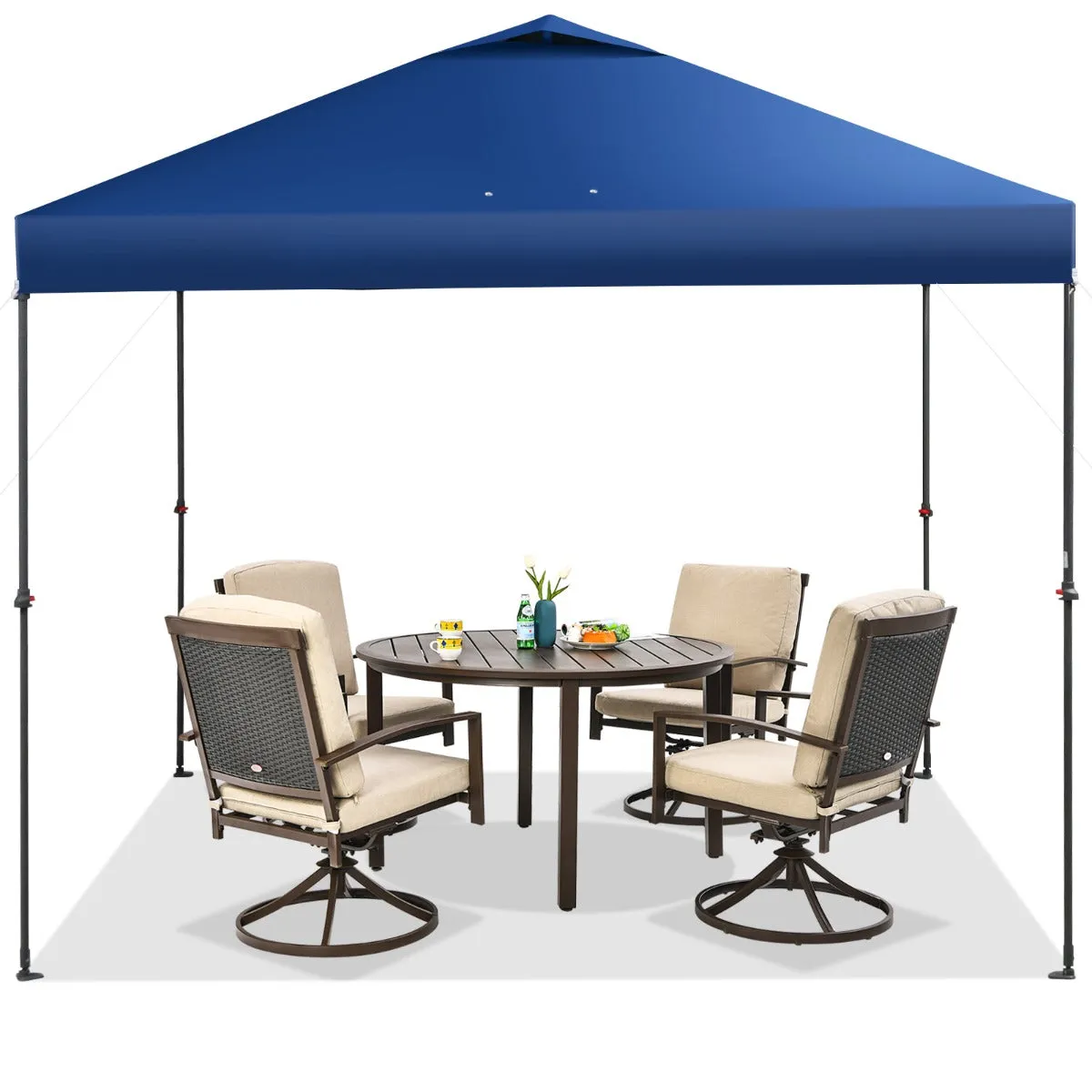 NNECW 3m x 3m Height-Adjustable &amp Tiltable Pop-up Canopy with Carry Bag-Blue