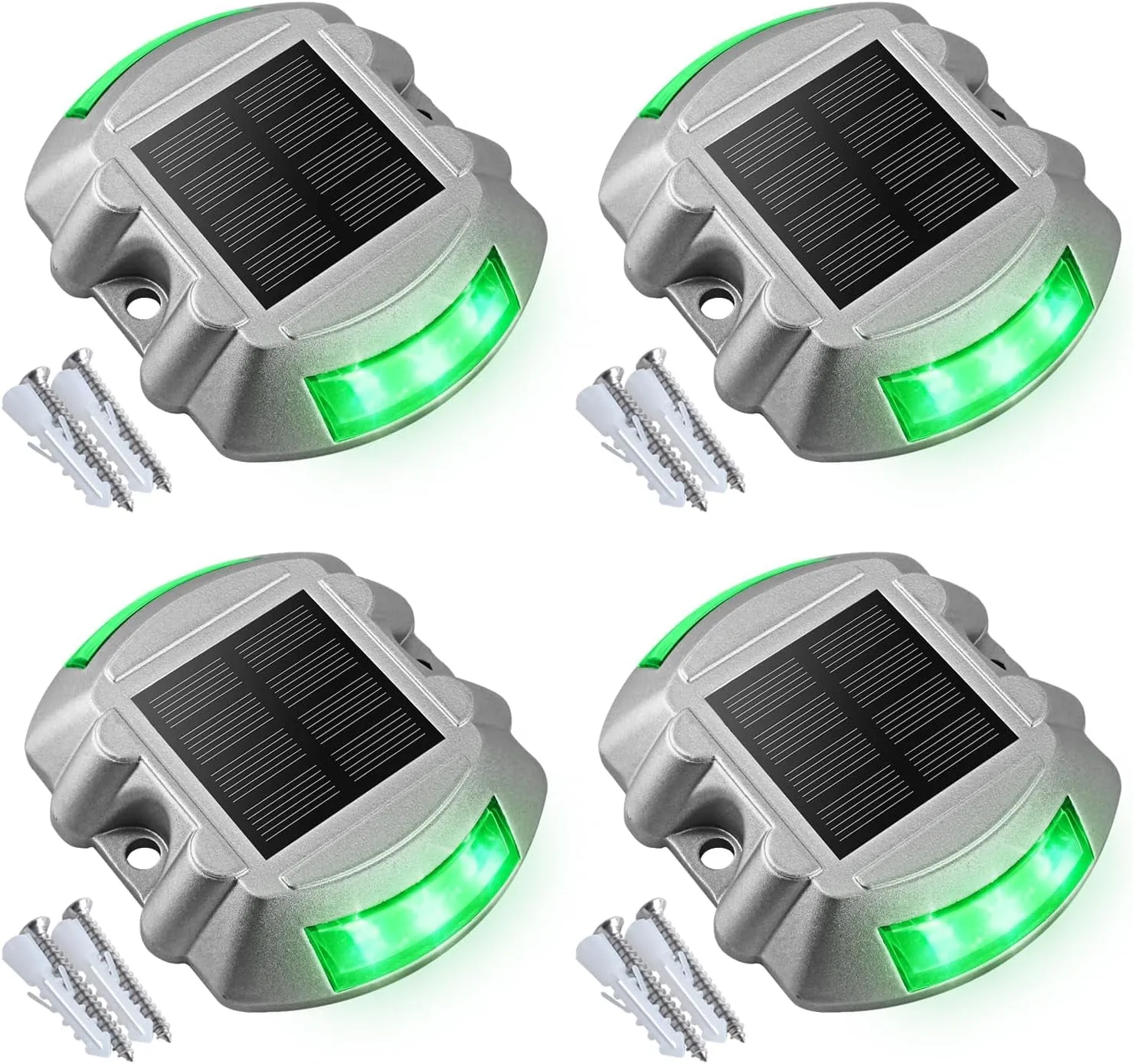 Solar Deck Lights Driveway Dock Lights, 12-Pack Led IP67 Waterproof Outdoor Warning Step Lights for Driveway Sidewalk Garden Pathway Yard(White)