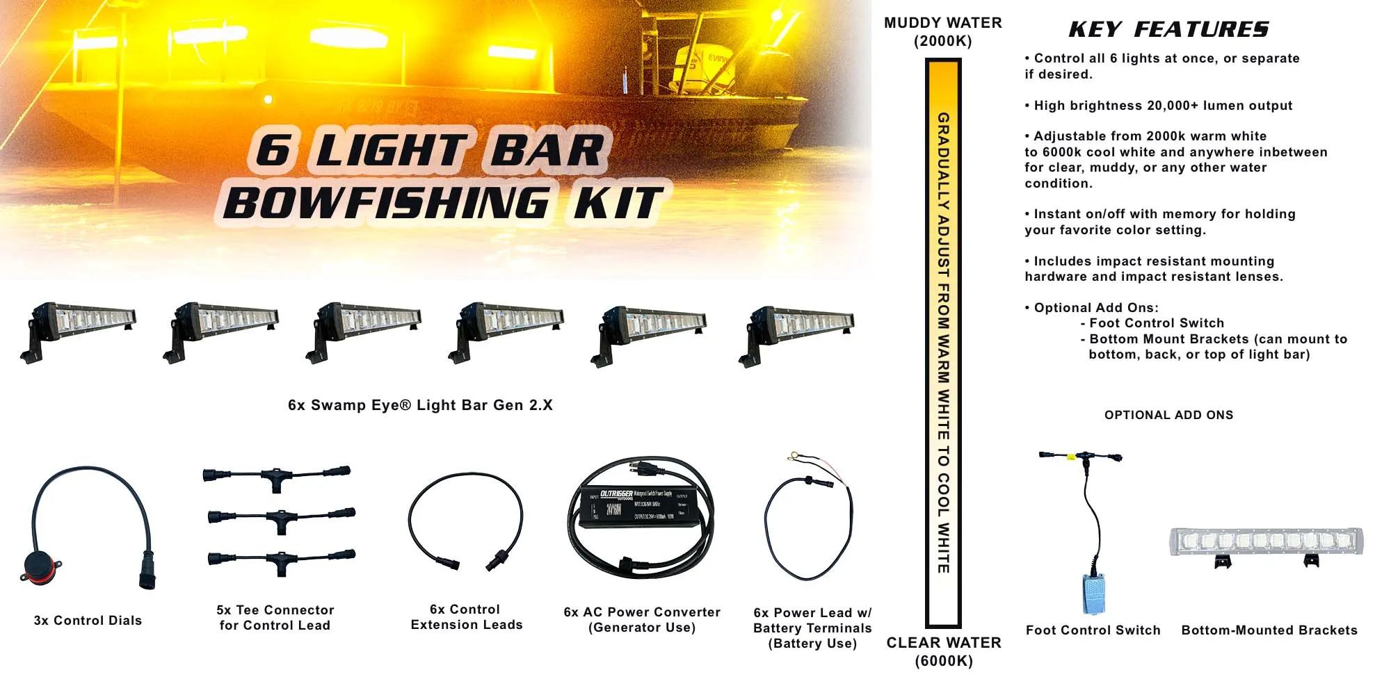Swamp Eye Light Bar Gen2.X Bowfishing Light Kit