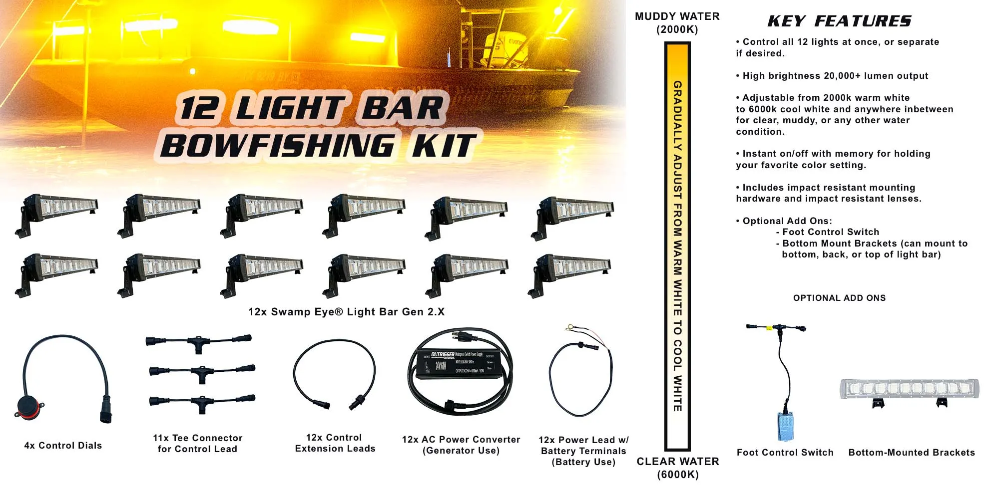 Swamp Eye Light Bar Gen2.X Bowfishing Light Kit