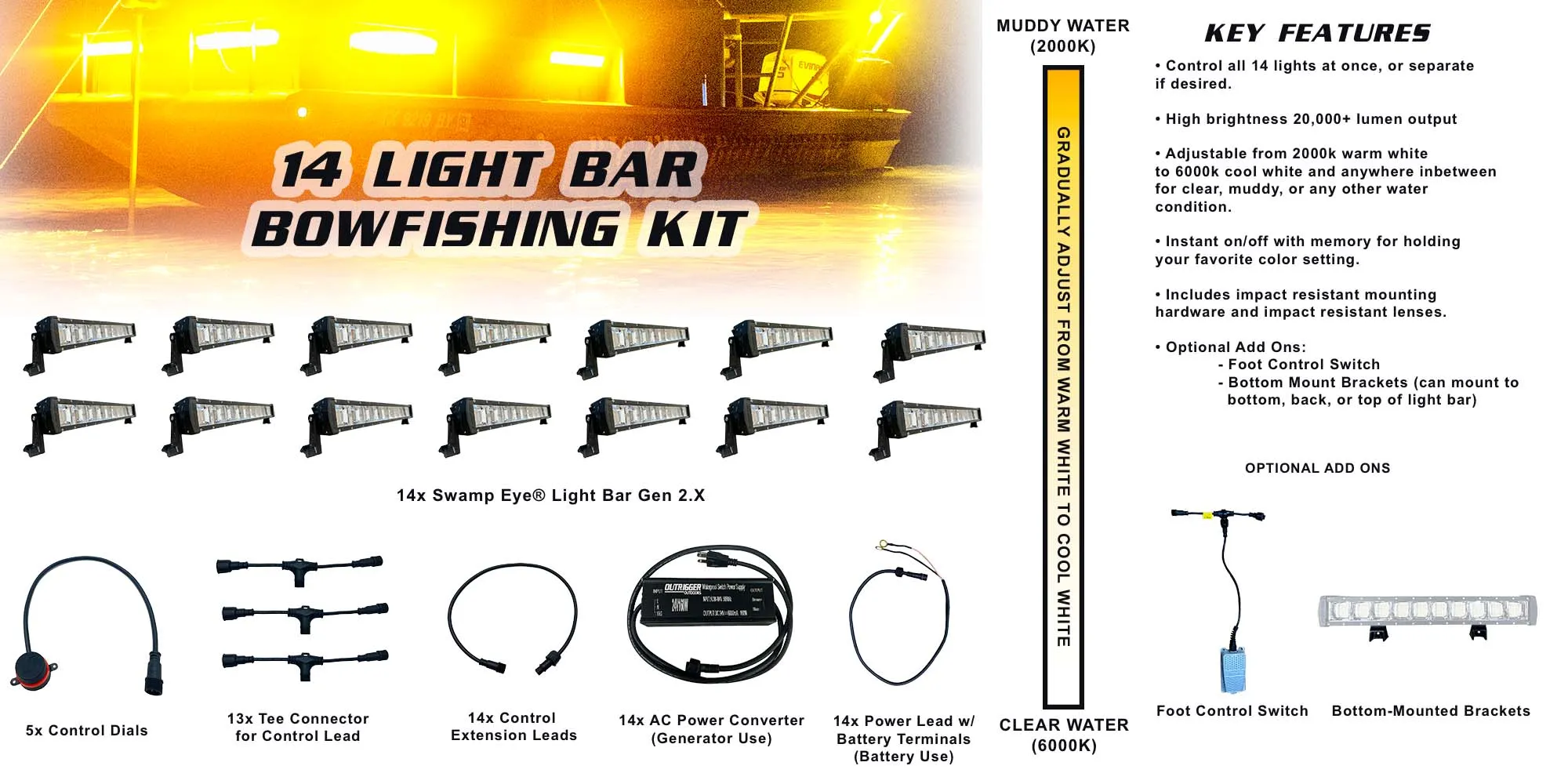 Swamp Eye Light Bar Gen2.X Bowfishing Light Kit
