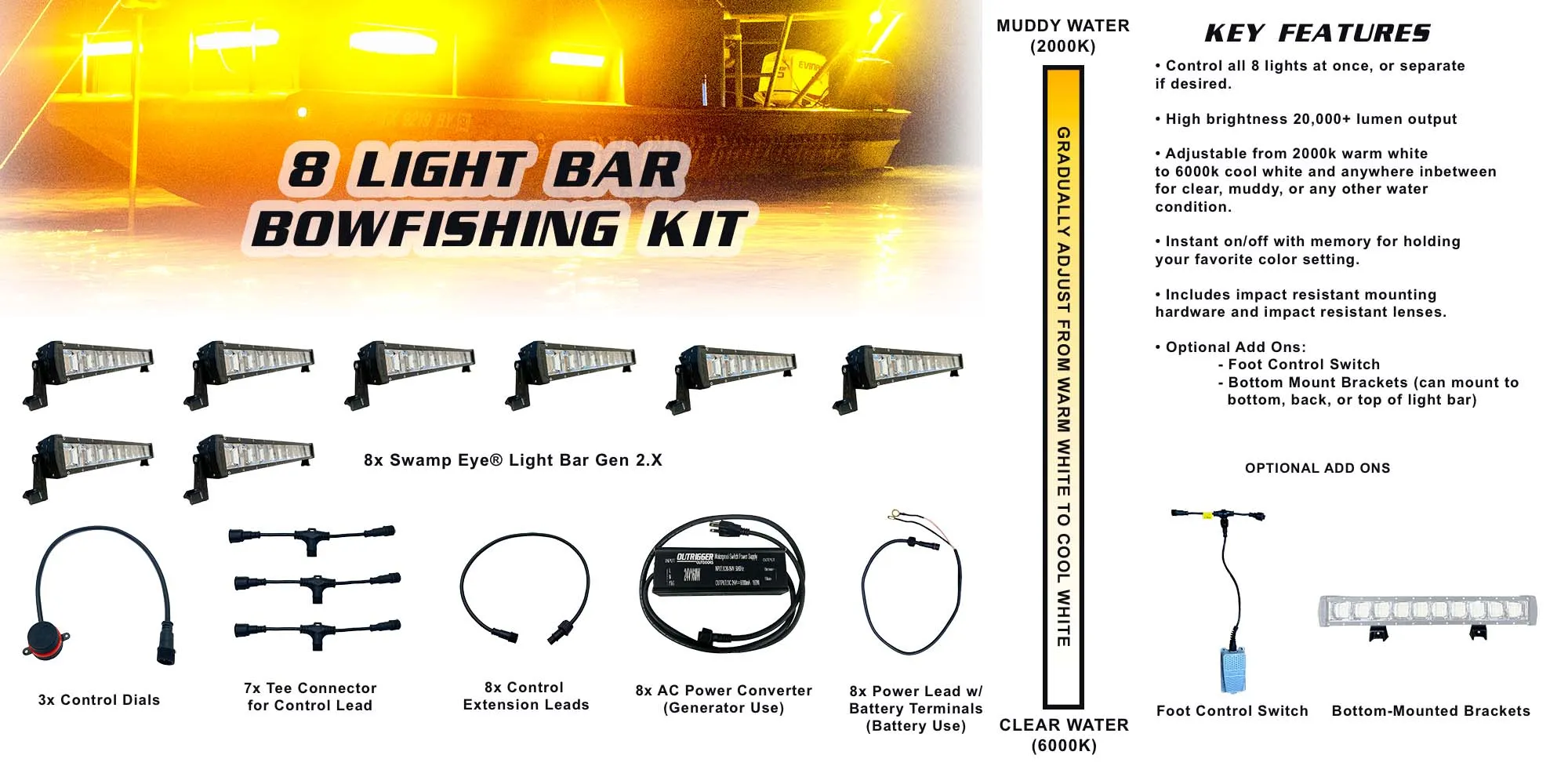 Swamp Eye Light Bar Gen2.X Bowfishing Light Kit