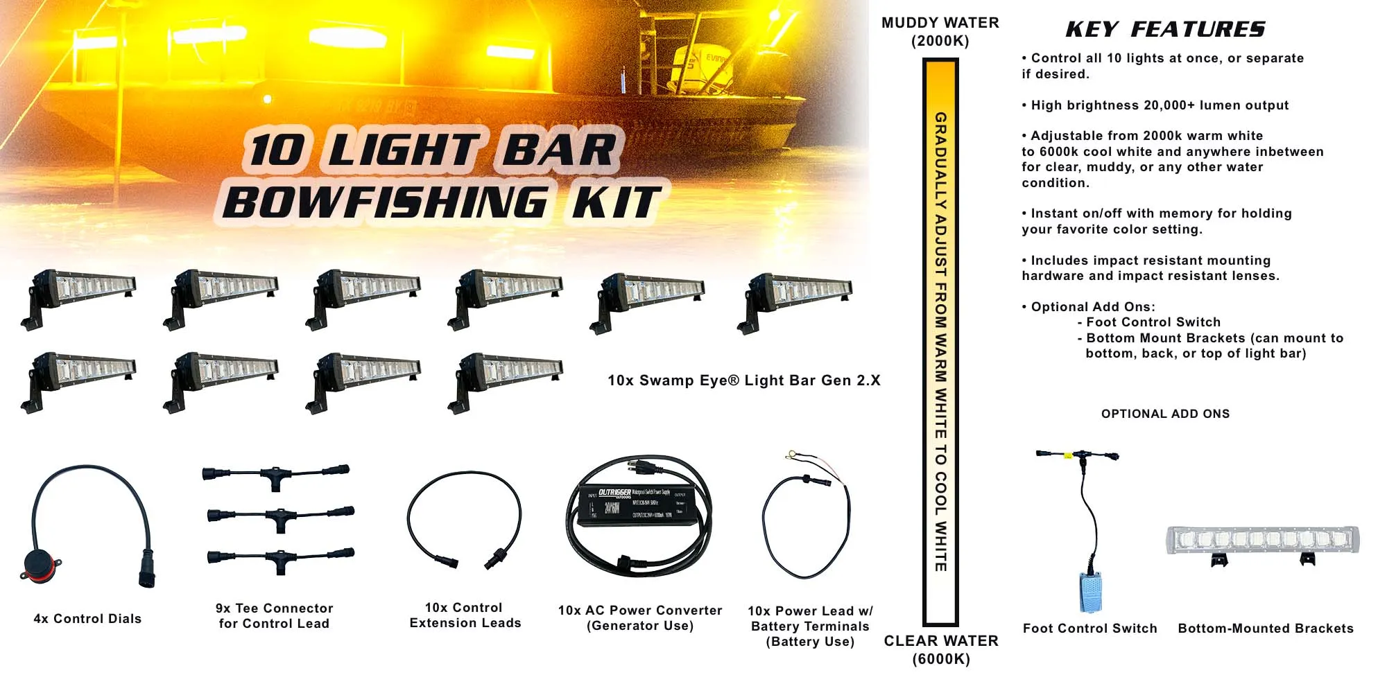 Swamp Eye Light Bar Gen2.X Bowfishing Light Kit