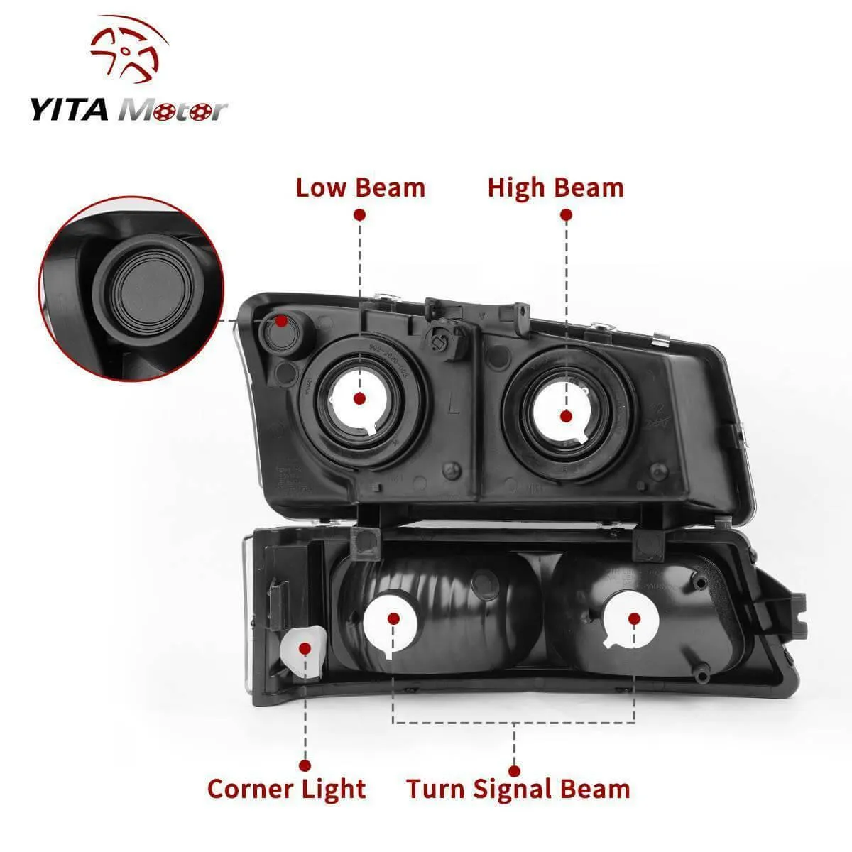 YITAMOTOR® 2003-2006 Chevy Silverado Avalanche Headlight Assembly Headlamps