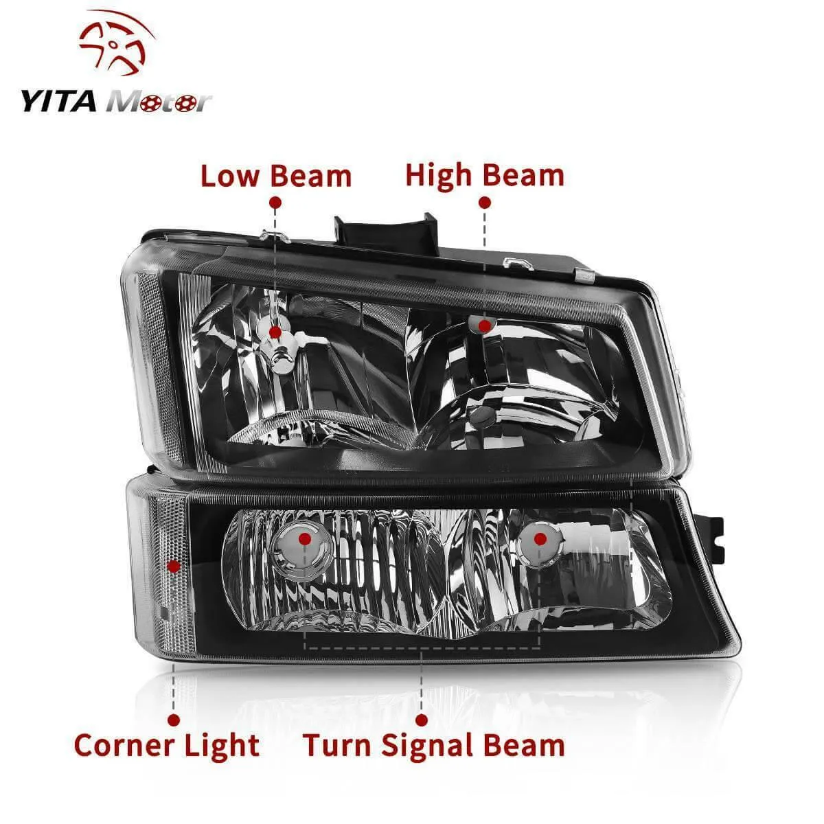YITAMOTOR® 2003-2006 Chevy Silverado Avalanche Headlight Assembly Headlamps